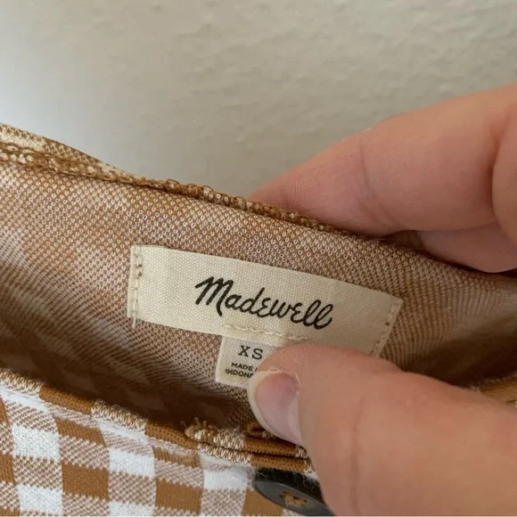 MADEWELL Gingham Prairie Blouse size XS - Picture 2 of 2